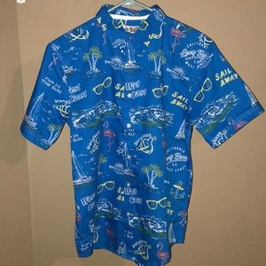 Boys Penguin Short Sleeve Button Up, Size 14/16 Y
